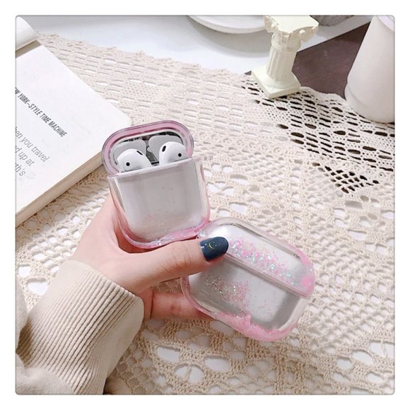 Glitter Liquid Quick Sand Airpods 1 2 Pro case - Picture 3 of 13